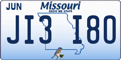 MO license plate JI3I8O