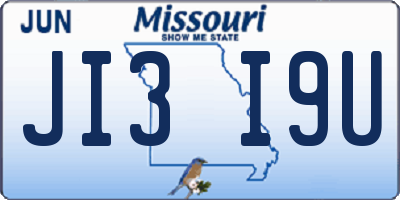 MO license plate JI3I9U