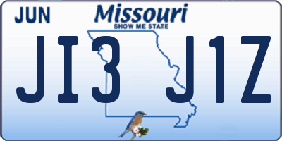 MO license plate JI3J1Z
