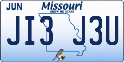 MO license plate JI3J3U