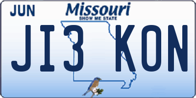 MO license plate JI3K0N
