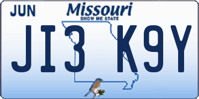 MO license plate JI3K9Y