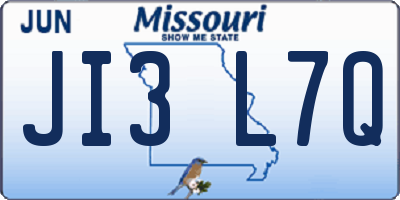 MO license plate JI3L7Q