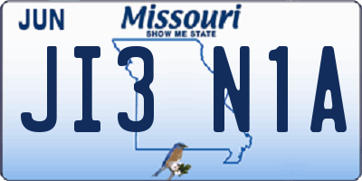 MO license plate JI3N1A