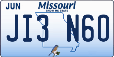 MO license plate JI3N6O