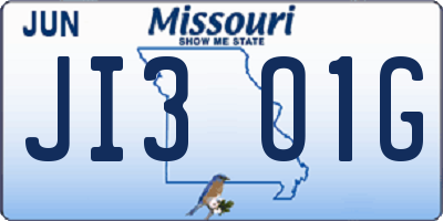 MO license plate JI3O1G
