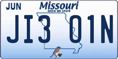 MO license plate JI3O1N