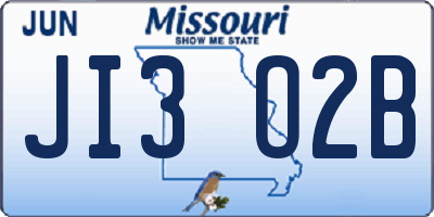 MO license plate JI3O2B