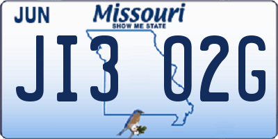 MO license plate JI3O2G