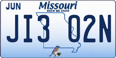 MO license plate JI3O2N