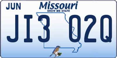 MO license plate JI3O2Q
