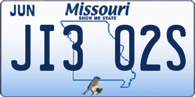 MO license plate JI3O2S