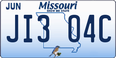 MO license plate JI3O4C