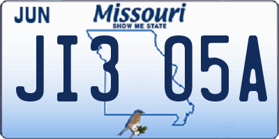 MO license plate JI3O5A