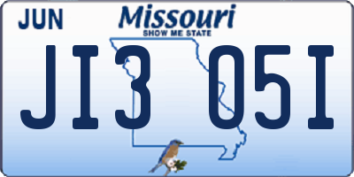 MO license plate JI3O5I