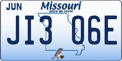 MO license plate JI3O6E