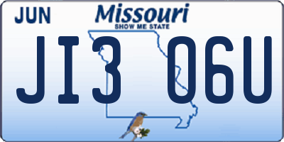MO license plate JI3O6U