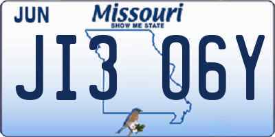 MO license plate JI3O6Y
