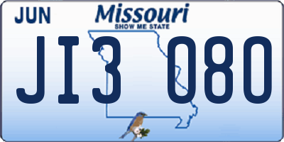 MO license plate JI3O8O