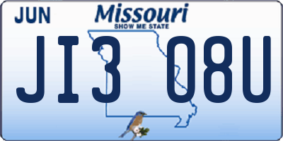 MO license plate JI3O8U