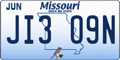 MO license plate JI3O9N