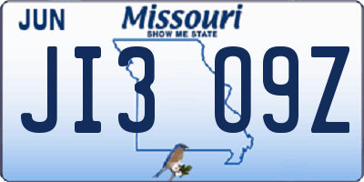MO license plate JI3O9Z