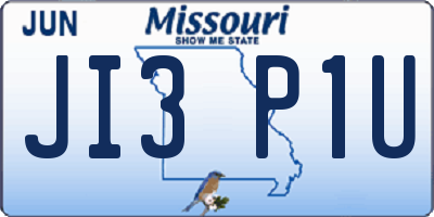MO license plate JI3P1U