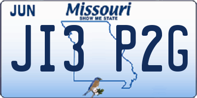 MO license plate JI3P2G