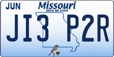 MO license plate JI3P2R