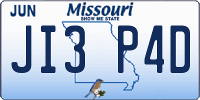 MO license plate JI3P4D