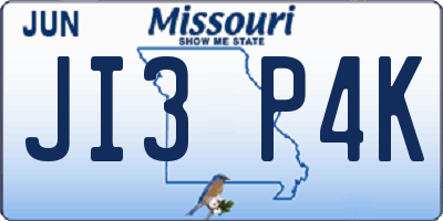 MO license plate JI3P4K