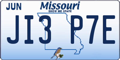MO license plate JI3P7E