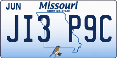 MO license plate JI3P9C