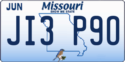 MO license plate JI3P9O