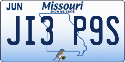 MO license plate JI3P9S