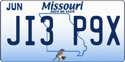 MO license plate JI3P9X