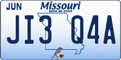 MO license plate JI3Q4A