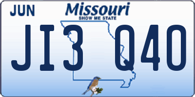 MO license plate JI3Q4O