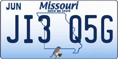 MO license plate JI3Q5G