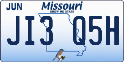 MO license plate JI3Q5H