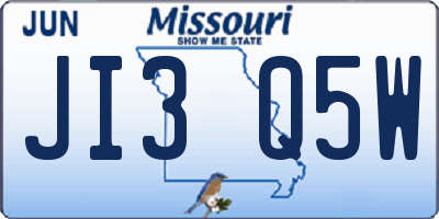 MO license plate JI3Q5W