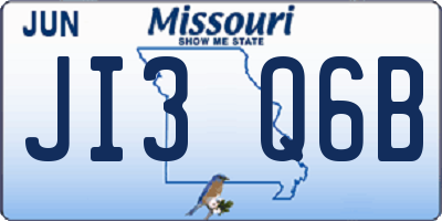 MO license plate JI3Q6B