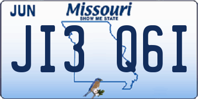 MO license plate JI3Q6I