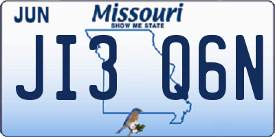 MO license plate JI3Q6N