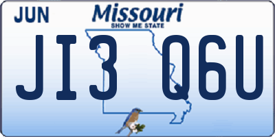 MO license plate JI3Q6U