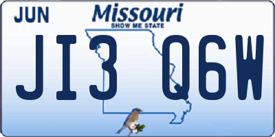 MO license plate JI3Q6W