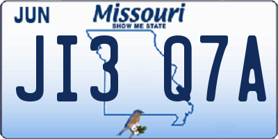 MO license plate JI3Q7A
