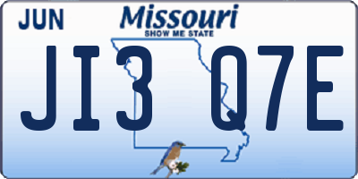 MO license plate JI3Q7E