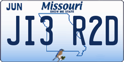 MO license plate JI3R2D