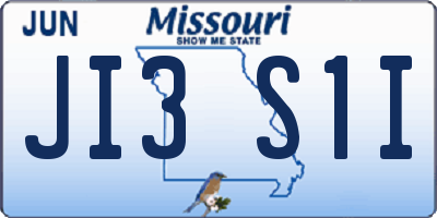 MO license plate JI3S1I